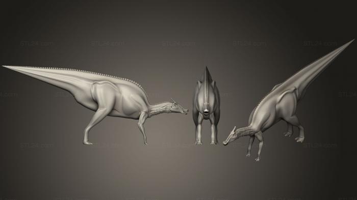 Статуэтки грифоны и драконы (Зауролоф, STKG_0110) 3D модель для ЧПУ станка